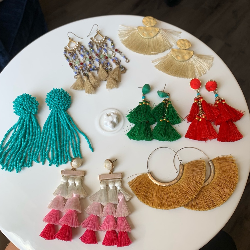 Bundle of Colorful Tassel Earrings